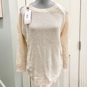 New With Tag Cream Color Cold Shoulder Sweater SZL